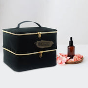 Double Decker Nail Polish Carry Bag & Manicure Accessories | Black (holds up to 30 bottles) Storage Bags