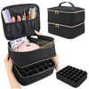 Double Decker Nail Polish Carry Bag & Manicure Accessories | Black (holds up to 30 bottles) Storage Bags