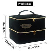 Double Decker Nail Polish Carry Bag & Manicure Accessories | Black (holds up to 30 bottles) Storage Bags
