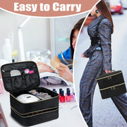 Double Decker Nail Polish Carry Bag & Manicure Accessories | Black (holds up to 30 bottles) Storage Bags