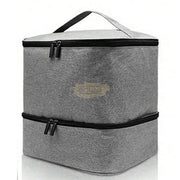 Double Decker Nail Polish Travel Bag (holds 30 bottles) Gray Nail Polish Case