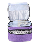 Double Decker Nail Polish Travel Case Organizer M-39 - Fuchsia (30 Slots)