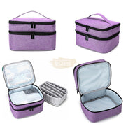 Double Decker Nail Polish Travel Case Organizer M-39 - Fuchsia (30 Slots)