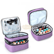 Double Decker Nail Polish Travel Case Organizer M-39 - Fuchsia (30 Slots)