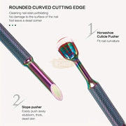 Double-Headed Horseshoe Cuticle Steel Pusher manicure tools