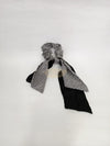 Double Layer Bow Long Tail Scrunchie Design 5 1 White X/Black Hair Accessories