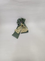 Double Layer Bow Long Tail Scrunchie Floral Print Design 1 1 Green Hair Accessories