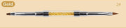Double Sided Nail Art Brush Available in 3 sizes Gold No 2 Nail Art Tool