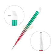 Double Sided Nail Art Tool Set Silicone & Dotting Tool - Rainbow Nail Salon Accessories