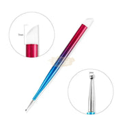 Double Sided Nail Art Tool Set Silicone & Dotting Tool - Rainbow Nail Salon Accessories