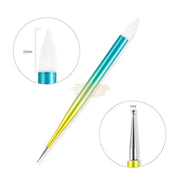 Double Sided Nail Art Tool Set Silicone & Dotting Tool - Rainbow Nail Salon Accessories