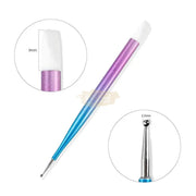 Double Sided Nail Art Tool Set Silicone & Dotting Tool - Rainbow Nail Salon Accessories