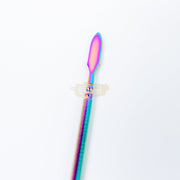 Double-Sided Rainbow Cuticle Pusher & Flat Scraper - 5 manicure tools