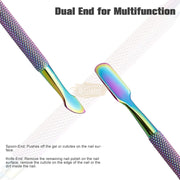 Double-Sided Rainbow Cuticle Pusher & Nail Cleaner - 1 manicure tools