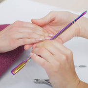 Double-Sided Rainbow Cuticle Pusher & Scraper - 2 manicure tools