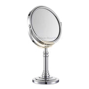Double Sided Table Vanity Mirror Round With Metal Stand Salon Furnishing