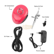 Dual Action Airbrush with Portable Mini Air Compressor Kit Air Brush