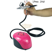 Dual Action Airbrush with Portable Mini Air Compressor Kit Air Brush
