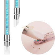 Dual Sided Silicone Nail Art Sculpture Pen with Rhinestone Handle Silicone Pen