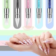 Dual Sided Silicone Nail Art Sculpture Pen with Rhinestone Handle Silicone Pen
