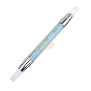 Dual Sided Silicone Nail Art Sculpture Pen with Rhinestone Handle Aqua Silicone Pen