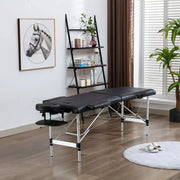 Portable Massage Spa Bed | Aluminum | 2 Zones | Black | 185*60cm