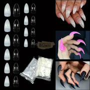 Eagle Claw Curved Stiletto Nail Tips 500 pcs | Natural Nail Tips