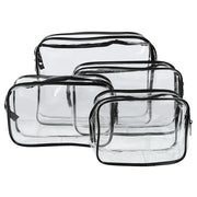 Clear Toiletry Makeup Bag | Black