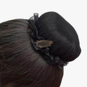 Elastic Bun Hair Net with Lace | 9.5cm | Black Hair Bands