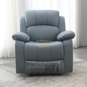 Electric Leather Recliner Chair w Massage Function | Grey Recliner Chair