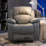 Electric Leather Recliner Chair w Massage Function | Grey Recliner Chair