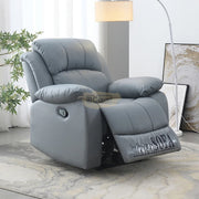 Electric Leather Recliner Chair w Massage Function | Grey Recliner Chair