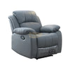 Electric Leather Recliner Chair w Massage Function | Grey Recliner Chair