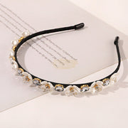 Elegant Flower Thin Headband Crystal Stone Hair Accessories
