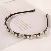 Elegant Flower Thin Headband White Pearl Hair Accessories