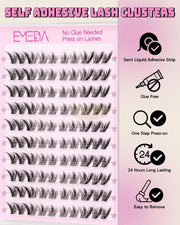 EMEDA Natural Looking Lash Clusters Pre Glued Eyelashes Clusters 9-14mm fox eye (Black) Self-Adhesive Lash Clusters