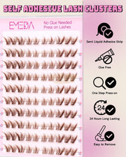 EMEDA Brown Fox Eye Self Adhesive Eyelashes Natural Looking Cluster Self-Adhesive Lash Clusters