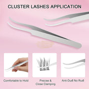 EMEDA 120pcs Eyelash Clusters Pre Glued Lash Cluster (fishtail +bottom lashes) Bottom Lash Clusters