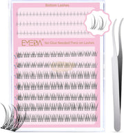 EMEDA 120pcs Eyelash Clusters Pre Glued Lash Cluster (fishtail +bottom lashes) Bottom Lash Clusters