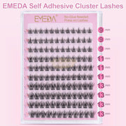 EMEDA 120pcs Self Adhesive Lash Clusters Kit No Glue Needed Natural Eyelash Clusters Pre Glued Lash Cluster K03