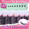 EMEDA 140pcs 60D Lash Clusters D-Curl Mixed 11-14 mm | DIY Lashes DIY Lash Clusters