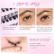 EMEDA 200pcs 30D Self-Adhesive Lash Clusters | No Glue DIY Lashes Self-Adhesive Lash Clusters