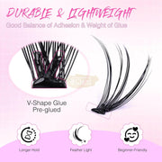 EMEDA 200pcs 30D Self-Adhesive Lash Clusters | No Glue DIY Lashes Self-Adhesive Lash Clusters