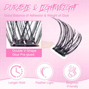 EMEDA 200pcs 40D Self-Adhesive Lash Clusters| No Glue DIY Lashes Self-Adhesive Lash Clusters