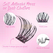 EMEDA 200pcs 50D Self-Adhesive Lash Clusters | No Glue DIY Lashes Self-Adhesive Lash Clusters