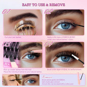 EMEDA Wispy Individual Lashes Extension Kit DIY Cluster Lashes (Mix 10-16mm) Self-Adhesive Lash Clusters