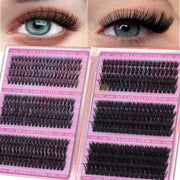 EMEDA Wispy Individual Lashes Extension Kit DIY Cluster Lashes (Mix 10-16mm) Self-Adhesive Lash Clusters