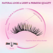 EMEDA Wispy Individual Lashes Extension Kit DIY Cluster Lashes (Mix 10-16mm) Self-Adhesive Lash Clusters