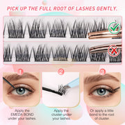 EMEDA 56pcs WL08 Lash Clusters C-Curl Mixed 8-16mm | DIY Lashes DIY Lash Clusters