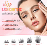 EMEDA 56pcs WL08 Lash Clusters C-Curl Mixed 8-16mm | DIY Lashes DIY Lash Clusters